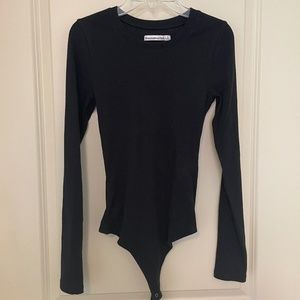 Abercrombie Black Longsleeve Ribbed Bodysuit